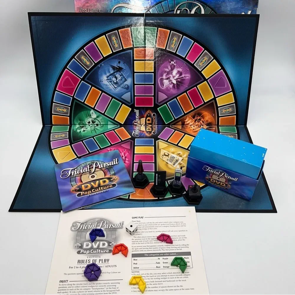 Trivial Pursuit DVD Pop Culture BOARD GAME Parker Brothers 2003-Used